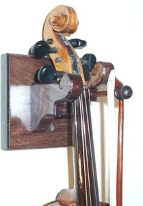 Walnut Wood Violin & Bow Hanger Wall Mount Stringed Instrument Display - Picture 1 of 2