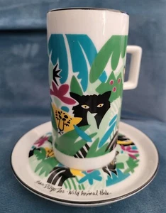 San Diego Zoo Wild Animal Park AFRIKANISCHE TIERE Porzellan Espressotasse & Untertasse - Bild 1 von 8