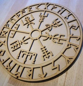 Letrero grande de madera 3D nórdico vikingo buscador arte en pared puerta colgante placa 6 mm - Imagen 1 de 8