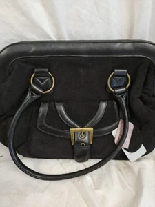 BLACK REAL SUEDE BAG FROM DOMO - Picture 1 of 7