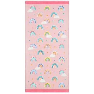 Children's Beach Towel Super Soft Quick Dry Kids Colourful Towel - Rainbow - Picture 1 of 7