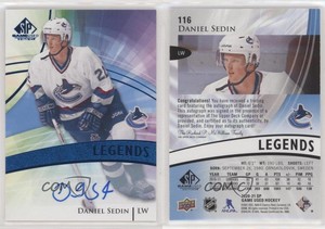2020-21 Upper Deck SP Game Used Legends Blue Auto Daniel Sedin #116 Auto HOF