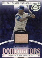 2001 Donruss Class of 2001 Diamond Dominators Baseball Card #DM27 Anderson