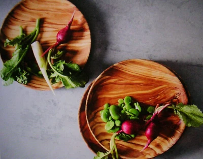 JUEGO DE 2 PLATOS APERITIVOS WILLIAMS SONOMA MADERA DE OLIVO ITALIA 7 PULGADAS DIA. N/WTAGS Foto 1 de 4