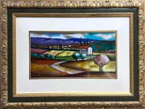 Slava Brodinsky Roadside Cottage Hand Signed Landscape Art - Picture 1 of 1