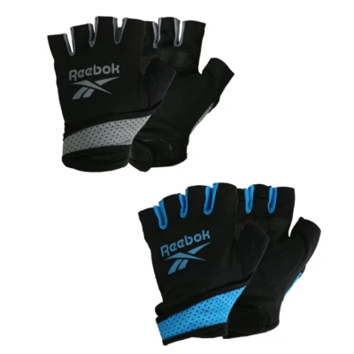 Guantes de fitness Reebok (RAGB-1551-2) gimnasio entrenamiento con pesas medio dedo guante Foto 1 de 4