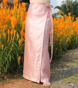 RaanPahMuang Traditional Thailand Luxurious Silk Wrap Skirt Thai Formal Sarong - Picture 1 of 34