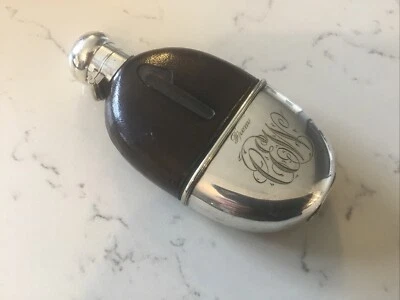 A RARE ANTIQUE QUALITY GENTLEMANS HIP FLASK , SILVER PLATE & GLASS EARLY 1900’s - Image 1 of 4