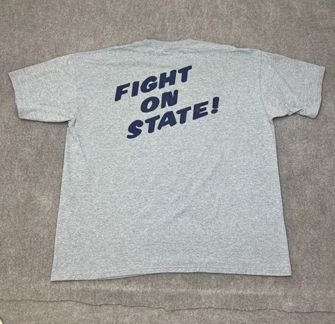 VINTAGE Penn State Shirt Mens XXL Fight On State Gray PSU Single Stitch USA Made Cover