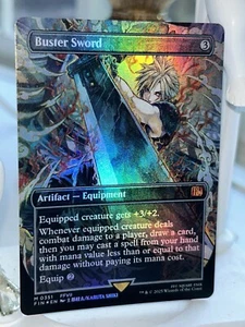 MTG FINAL FANTASY Buster Sword R - Foil - Borderless Near Mint 0351 Inglese - Foto 1 di 5