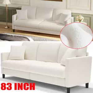 83'' Teddy Velvet Sofa Couch Loveseat 3-Seater w/ Pillows Settee Room Apartment - Picture 1 of 10