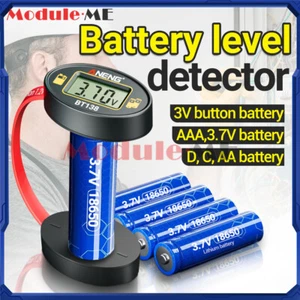 Universal Digital Battery Tester Checker Magnetic For 18650 C AAA 9V Button Cell - Picture 1 of 21