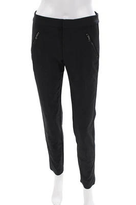 Rebecca Taylor Womens Solid Mid-Rise Skinny Pants Trousers Black Size S - Image 1 of 4