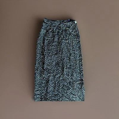 Maxi falda vintage para mujer Exact Change Y2K estampado pequeño negra verde amarilla Foto 1 de 4