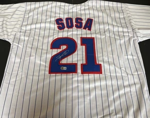 Sammy Sosa Cubs handsigniertes blaues Trikot individuell Beckett Witness - Bild 1 von 3