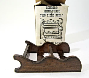 vtg 1:12 dollhouse miniature wood SHELF wall or floor stands CONCORD in box 3" - Picture 1 of 5