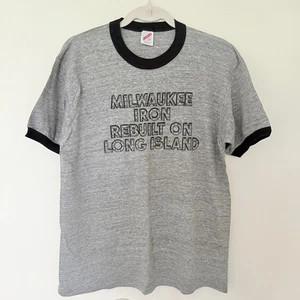 VTG Jerzees Gray Made USA Short Sleeve Crewneck Essential Soft Grunge Tee Sz L - Picture 1 of 8