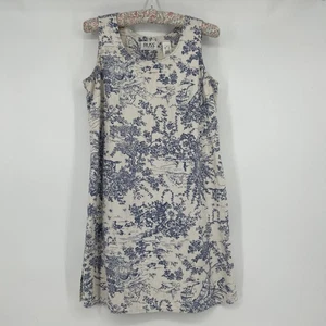 Russ Liz Claiborne Etuikleid Gr. S Leinenmischung Toile De Jouy Cottagecore - Bild 1 von 10