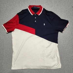 Polo Ralph Lauren Polo Para Hombre XL Calce Clásico Bloques de Color Tenis Asimétrico - Imagen 1 de 8