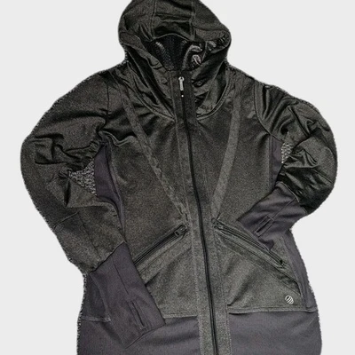 MPG Small Gray Performance Zip Jacket Hoodie Slim Athletic Yoga Cycling NWOT - Image 1 of 4