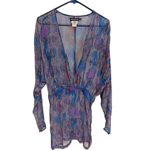 Antik Batik Damen Kleid Seide Kim Mini transparent Größe M - Bild 1 von 8