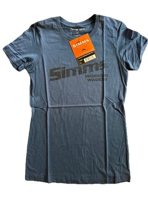 Camiseta Simms Fishing Mujer Fish Script Manga Corta -Negra -Suave-¡NUEVA! Foto 1 de 4