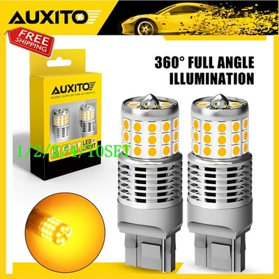 Front Rear Turn LED Signal Light Blinker Bulb 7440 Amber Error Free 1~10Set - Image 1 of 4