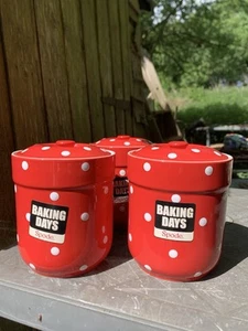 Spode Baking Days Lidded Ceramic Container Red Polka Dot Pattern 3 Available - Picture 1 of 5