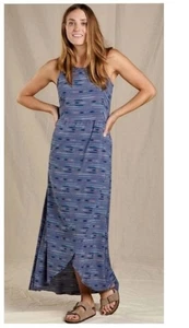 Toad & Co Women's Size L Sunkissed Maxi Floral Dress Blue/Purple Wrap Cut Out - Picture 1 of 14