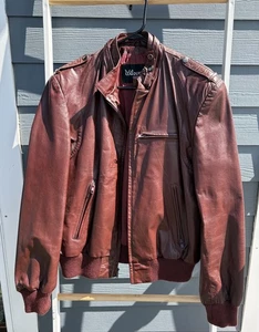 Chaqueta de Cuero Wilson Años 80 Borgoña Talla 44 - Imagen 1 de 13