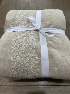 POTTERY BARN Deepika Padukone Duvet Cover King Cal King Embroidered Mended - Picture 1 of 5