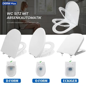Asiento de inodoro O D forma angular asiento de inodoro Duroplast tapa de inodoro con descenso automático - Imagen 1 de 25