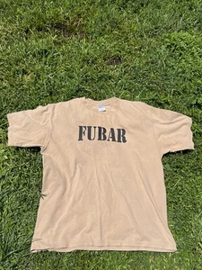 Y2K FUBAR T-Shirt Black on Fatigue Beige Size Large - Picture 1 of 5