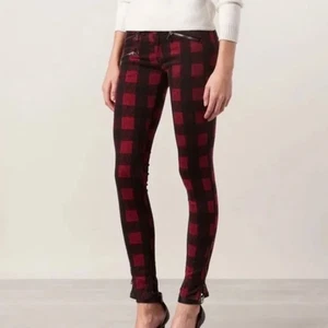 RAG & BONE Jeans Damen Größe 25 rot schwarz kariert Baumwollmischung Reißverschlüsse EPOC - Bild 1 von 7