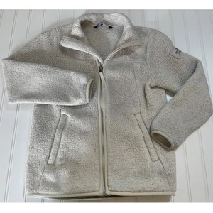 The North Face Cream Beige Full Zip Fleece Jacket - Size Girl's Medium 10/12 - Picture 1 of 9