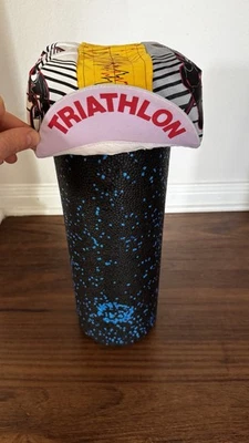 Vintage Triathlon Cycling Cap – “I ❤️ Pain” Design – Rare Graphic - Image 1 of 4