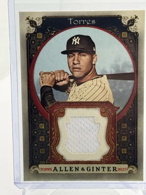 2023 Topps Allen & Ginter Gleyber Torres Relic Pinstripe #AGRB-GT Yankees SP - Image 1 of 2