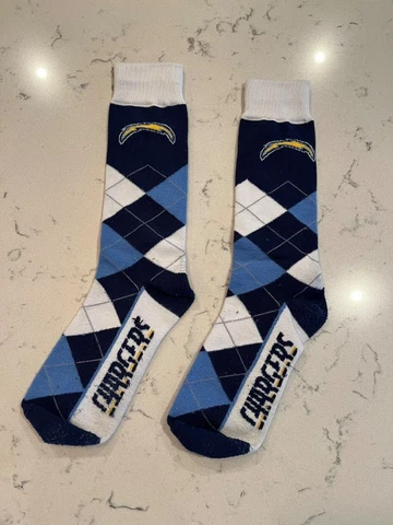 Los Angeles/San Diego Chargers Mens Argyle NFL Team Crew Dress Socks Large Cover