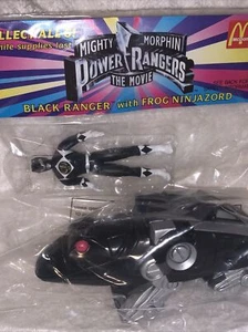 1995 McDonald's Happy Meal Mighty Morphin Power Rangers The Movie Black Ranger - Picture 1 of 5
