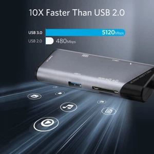 USB C Hub - YP Efficient Type C Multiport Adapter Travel Laptop Docking Station - Picture 1 of 8