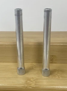 2x Aluminum Tobacco Bong Water Pipe Parts 3.5" Downstems 3/8" Female Threaded - Picture 1 of 2