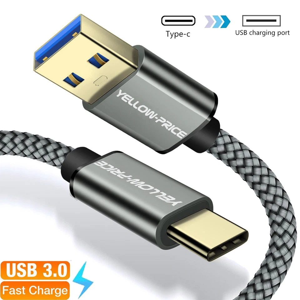 15cm 1m 2m Braided Type C to USB Type A 3.1 short 3A USB-C Male Data Cable S22+ - Image 1 of 4