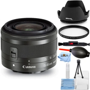 Canon EF-M 15-45mm f/3.5-6.3 IS STM Lens (Graphite) + UV Kit - New in White Box - Picture 1 of 4