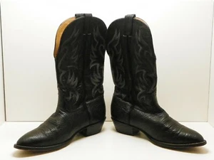 Nocona Classic Mens Leather Black Cowboy Boots Size 10 - Picture 1 of 8