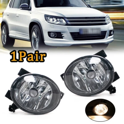 LH&RH For VW Tiguan 2012 2013-2017 Front Clean Lens Fog Light Lamp - Image 1 of 4