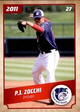 2011 Lincoln Saltdogs Team Issue #25 P.J. Zocchi Anderson South Carolina SC Card