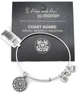 Alex and Ani NEW US Coast Guard Bracelet with Care Card, Rafaelian Silver - Picture 1 of 2