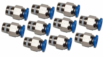 10Pcs Pneumatic 1/4" Tubex1/8" NPT Male Connector Push In To Air Connect Fitting - Image 1 of 2