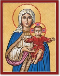 Our Lady of the Rosary Icon PRINT 8x10" USA ULTRA SATIN CATHOLIC PRINT - Picture 1 of 1