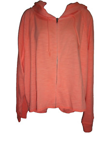 Victorias Secret PINK XXL neon orange zip up hoodie jacket top NEW NWT L/S